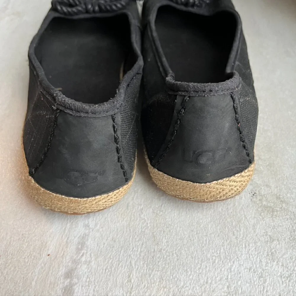 ** UGG Syleste Shearling Line Espadrille Bow Flat Shoe Size 8